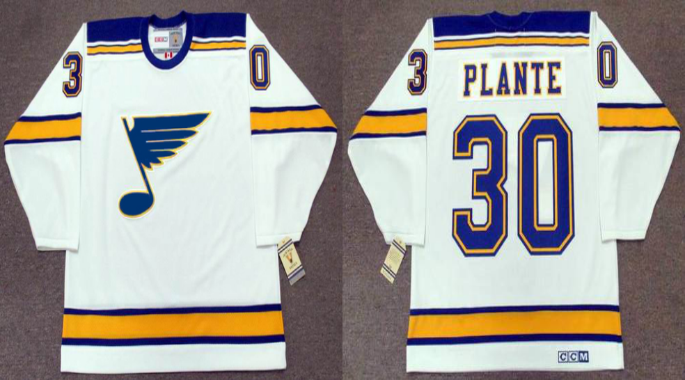 2019 Men St.Louis Blues #30 Plante white CCM NHL jerseys->st.louis blues->NHL Jersey